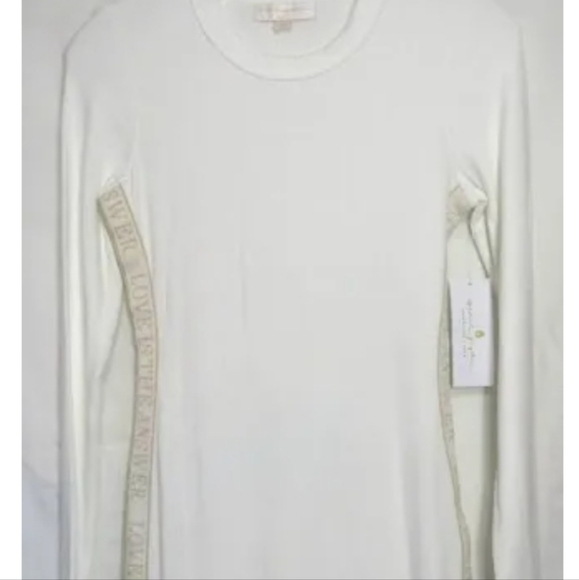 NWT SPIRITUAL GANGSTER WHITE RIBBED LOVE IS THE ANSWER BODYCON LONG SLEEVES XL&S - Picture 15 of 15